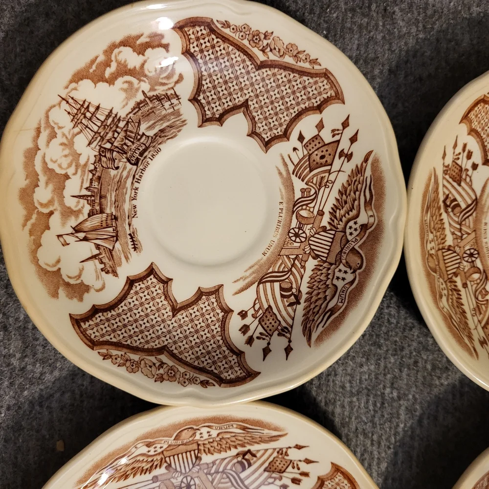 Set 4 “Fair Winds” Alfred Meakin China saucer Plates 6 inch